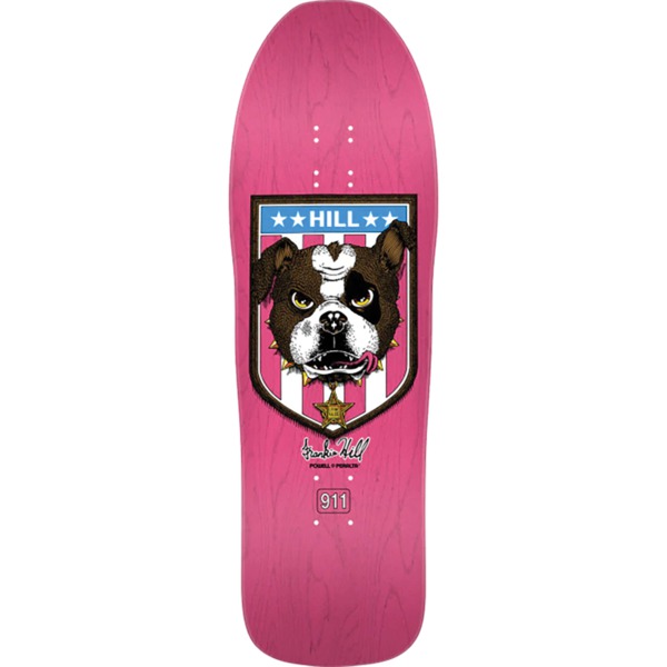 Powell Peralta Frankie Hill Bull Dog Pink Stain Old School Skateboard Deck - 10" x 31.5"