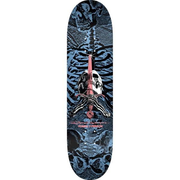 Powell Peralta Ray Rodriguez Skull & Sword Blue Skateboard Deck - 8.75" x 32.95"