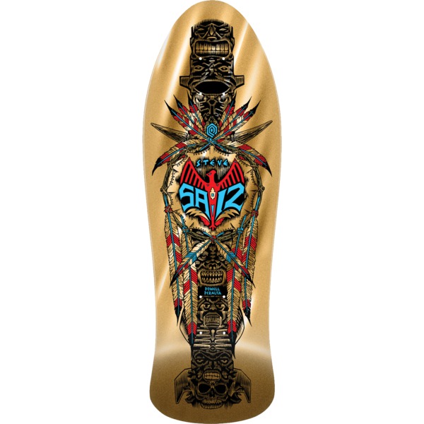 Powell Peralta Steve Saiz Totem 06 Gold Foil Old School Skateboard Deck - 10" x 30.81"