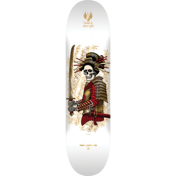 Powell Peralta Sakura Yosozumi Onna-Bugeisha White / Gold FLIGHT Skateboard Deck - 8.25" x 31.95"