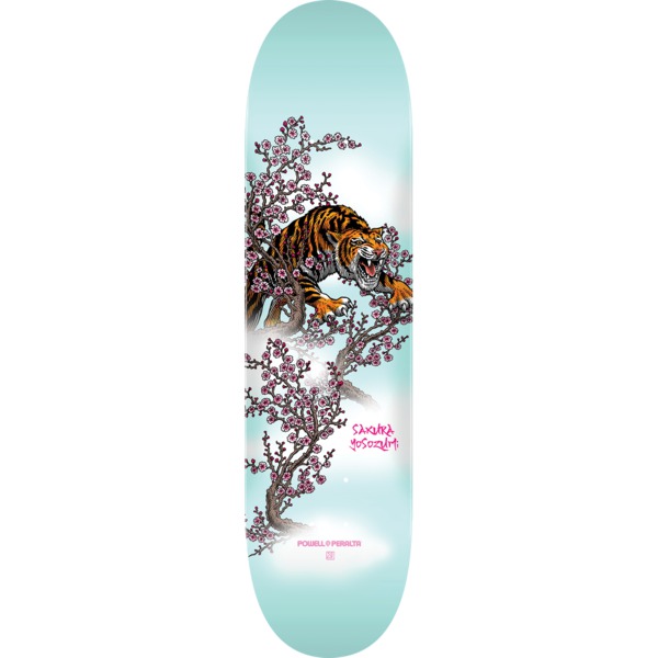 Powell Peralta Sakura Yosozumi Tiger Light Blue Skateboard Deck - 8.25" x 31.95"