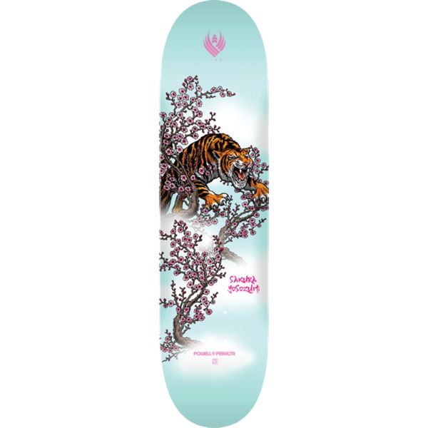 Powell Peralta Sakura Yosozumi Tiger Light Blue FLIGHT Skateboard Deck - 8.25" x 31.95"