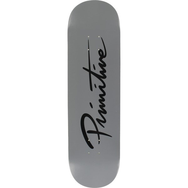 Primitive Skateboarding Nuevo Script Core Grey Skateboard Deck - 8.3" x 31.75"
