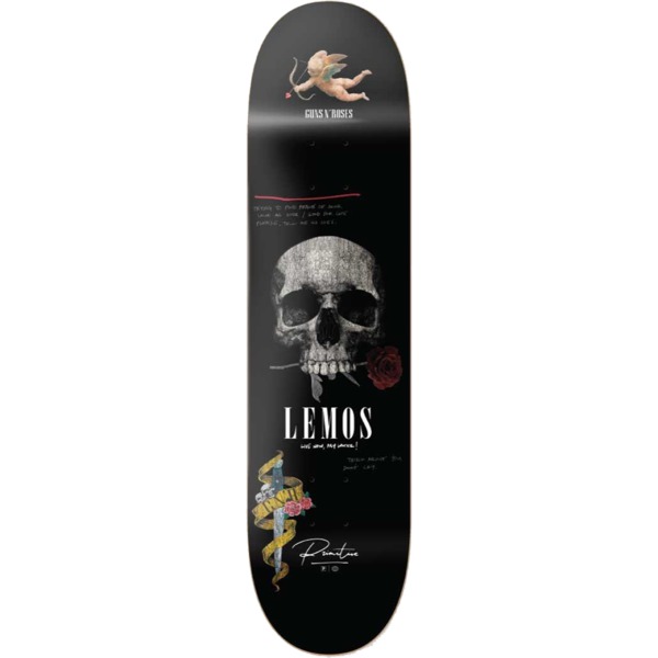 Primitive Skateboarding Tiago Lemos GN'R Don't Cry Black Skateboard Deck - 8.25" x 31.875"