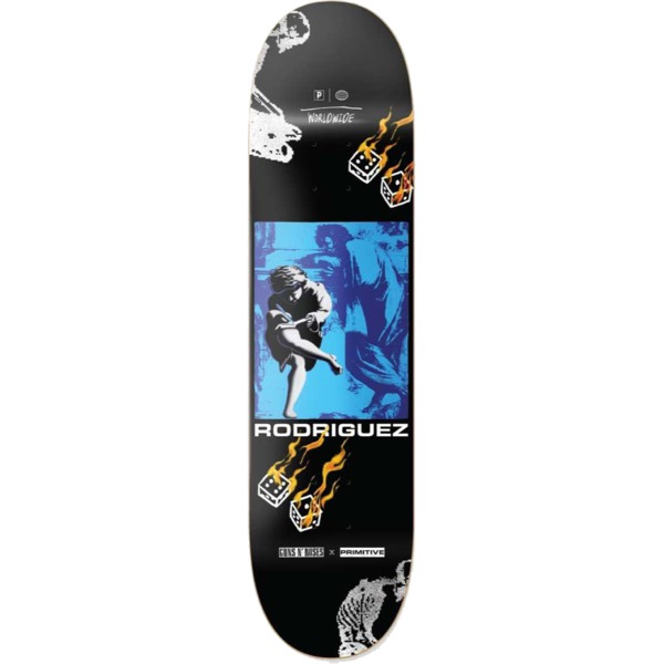 Primitive Skateboarding Paul Rodriguez GN'R Estranged Black Skateboard Deck - 8.12" x 31.75"