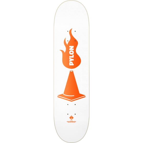 Pylon Skateboards The Shovel White Skateboard Deck - 8.25" x 32"