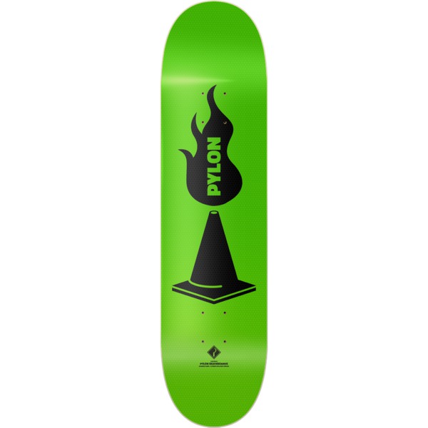Pylon Skateboards The Sickle Green Skateboard Deck - 8.5" x 32"