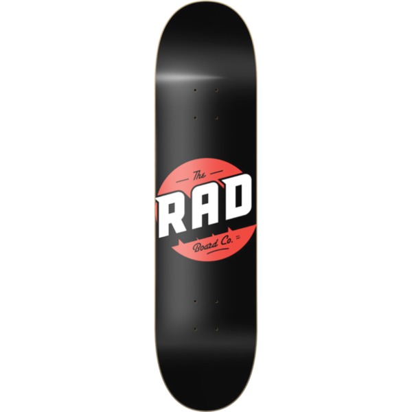 RAD Wheels Solid Black / Red Skateboard Deck - 8" x 31.875"