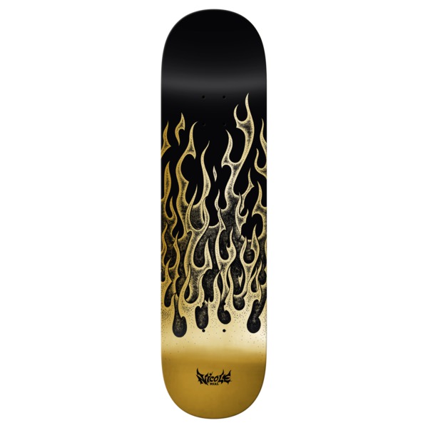 Real Skateboards Nicole Hause Flames Redux Gold Skateboard Deck Twin Nose - 8.25" Real Skateboards Nicole Hause Flames Redux Gold Skateboard Deck Twin Nose - 8.25"