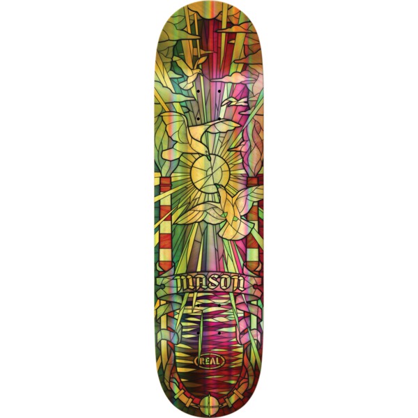 Real Skateboards Mason Silva Holo Cathedral Gold Foil Skateboard Deck True Fit - 8.25" x 31.5"