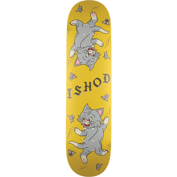 Real Skateboards Ishod Wair Kitten Scratch Yellow Skateboard Deck Twin Tail - 8" Real Skateboards Ishod Wair Kitten Scratch Yellow Skateboard Deck Twin Tail - 8"