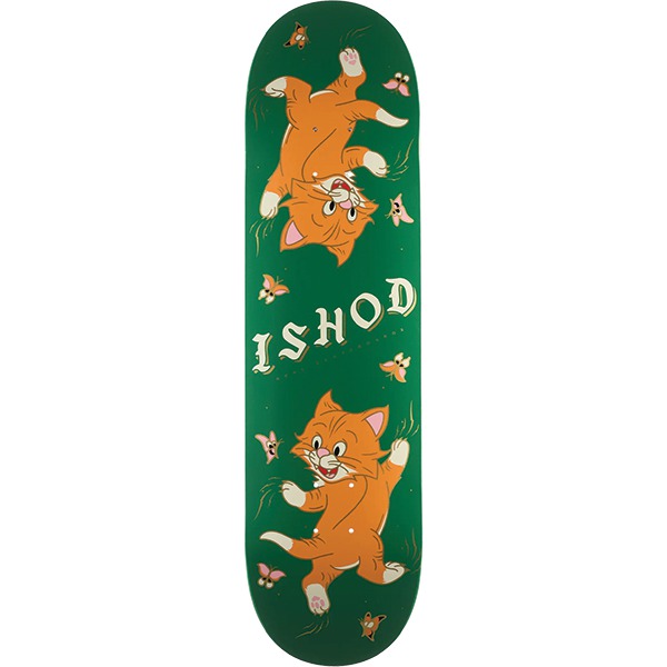 Real Skateboards Ishod Wair Kitten Scratch Green Skateboard Deck Twin Tail SLICK - 8.3" Real Skateboards Ishod Wair Kitten Scratch Green Skateboard Deck Twin Tail SLICK - 8.3"