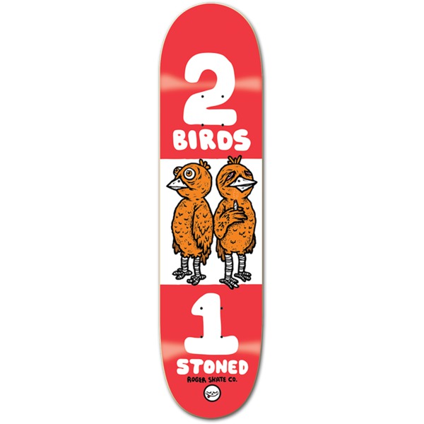 Roger Skateboards Two Birds Skateboard Deck - 8.12" x 31.5"