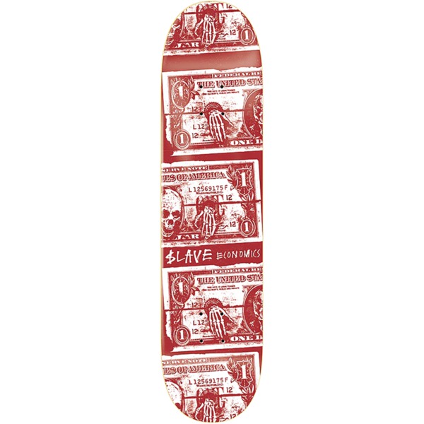 Slave Skateboards Econo$lave 24 Red / White Skateboard Deck - 8.5" x 31.125"