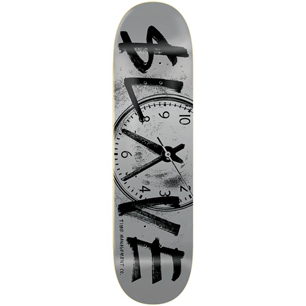 Slave Skateboards Time Management Silver / Black Skateboard Deck - 8.25" x 32"