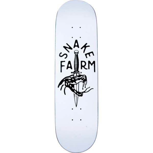 Snake Farm Skateboards Boom Stick White / Black Skateboard Deck - 8.375" x 32.25"