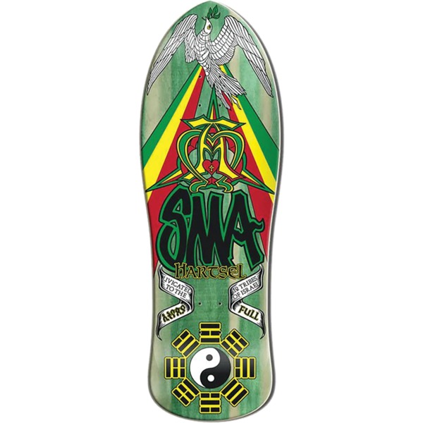 Santa Monica Airlines Skateboards Jef Hartsel Green Stain Old School Skateboard Deck - 10.25" x 31"