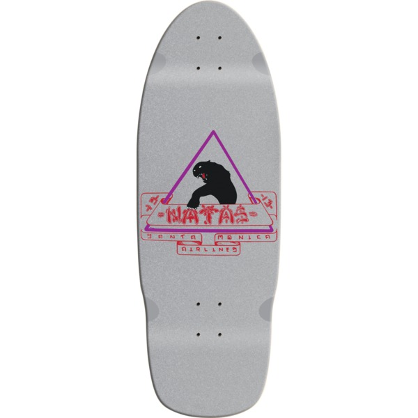 Santa Monica Airlines Skateboards Natas Kaupas Black Panther 1st Edition Silver Dip Old School Skateboard Deck - 10" x 29"