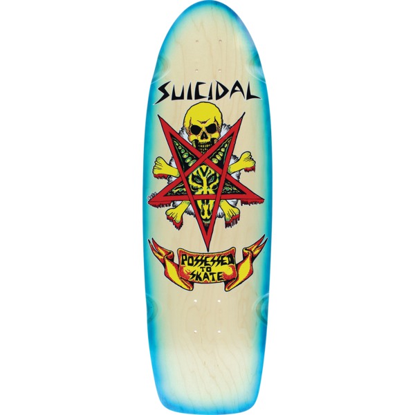 Suicidal Skates PTS 70's Natural / Blue Fade Old School Skateboard Deck - 10" x 30"