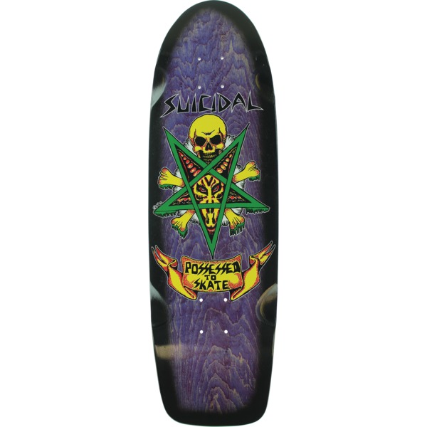Suicidal Skates PTS 70's Purple Stain / Black Fade Old School Skateboard Deck - 9" x 30"