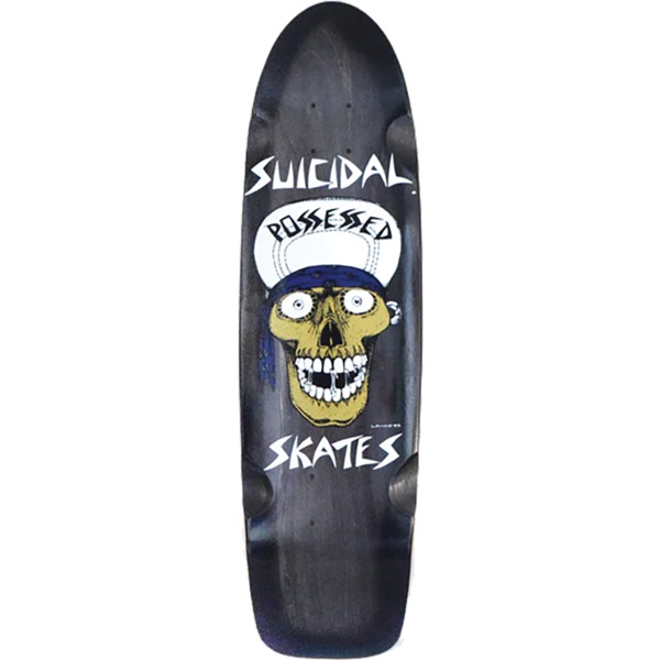 Suicidal Skates Punk Skull Rider Blue / Black Fade Cruiser Skateboard Deck - 8.3" x 30.5"