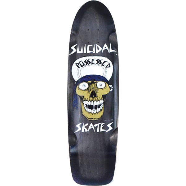 Suicidal Skates Punk Skull Rider Blue / Black Fade Old School Skateboard Deck - 8.3" x 30.5"