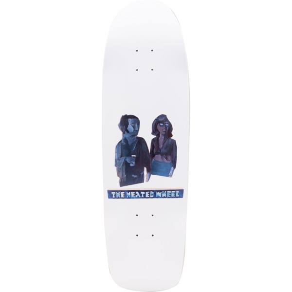 The Heated Wheel Skateboards Backyard BBQ White Skateboard Deck - 9.5" x 32"