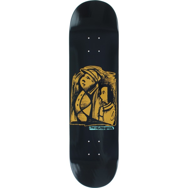 The Heated Wheel Skateboards Frontier Black / Orange Skateboard Deck - 8" x 32"