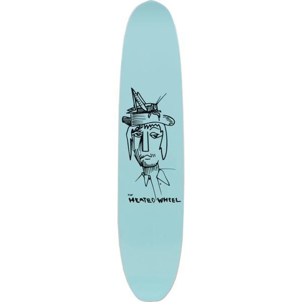 The Heated Wheel Skateboards Polarizer Grasshopper Guy Sky Blue Cruiser Skateboard Deck - 6" x 27.5"