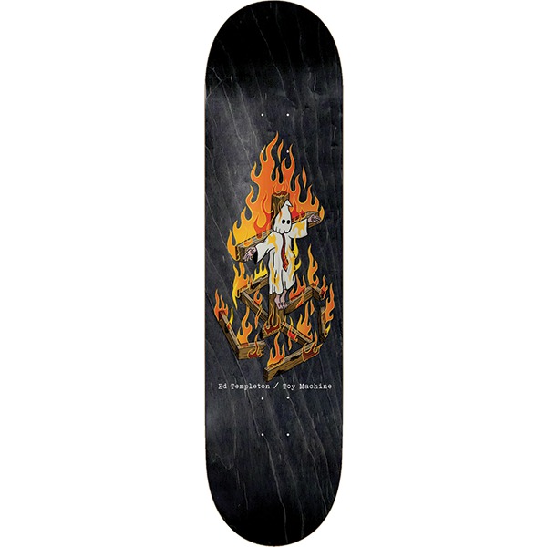 Toy Machine Skateboards Ed Templeton Charred Cross II Skateboard Deck - 8.5"
