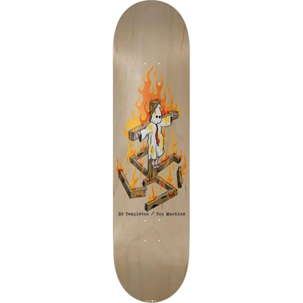 Toy Machine Skateboards Ed Templeton Charred Cross Skateboard Deck - 8.5"