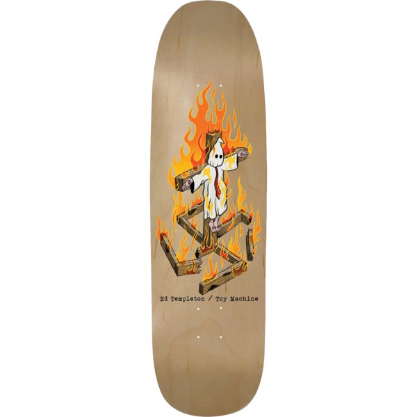 Toy Machine Skateboards Ed Templeton Charred Cross Skateboard Deck - 9" x 32.13"