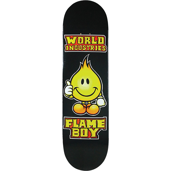 World Industries Skateboards Solid Gold Flame Boy Skateboard Deck 8.3