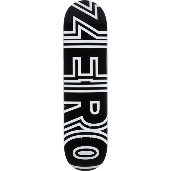 Zero Skateboards Bold Black / White Skateboard Deck - 7.25" x 29"
