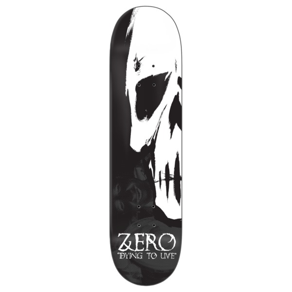 Zero Skateboards Dying to Live 30 Year Black / White Skateboard Deck - 8.5"