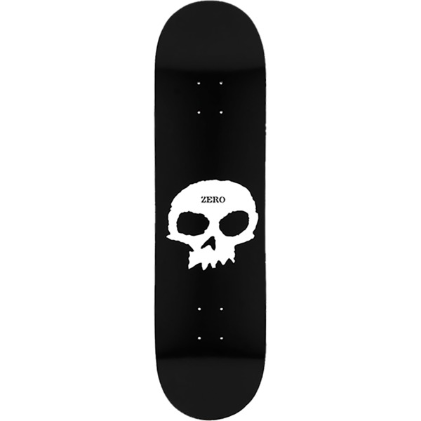 Zero Skateboards Single Skull Black / White Skateboard Deck - 7.5" x 29"