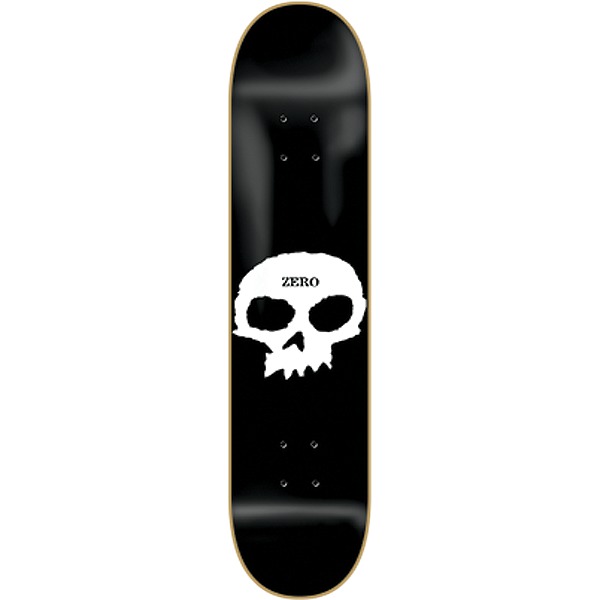 Zero Skateboards Single Skull Black / White Skateboard Deck - 7.75" x 31.3"