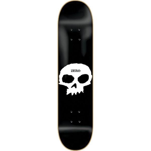 Zero Skateboards Single Skull Black / White Skateboard Deck - 7.87" x 31.4"