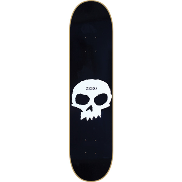 Zero Skateboards Single Skull Black / White Skateboard Deck - 8.37" x 32"