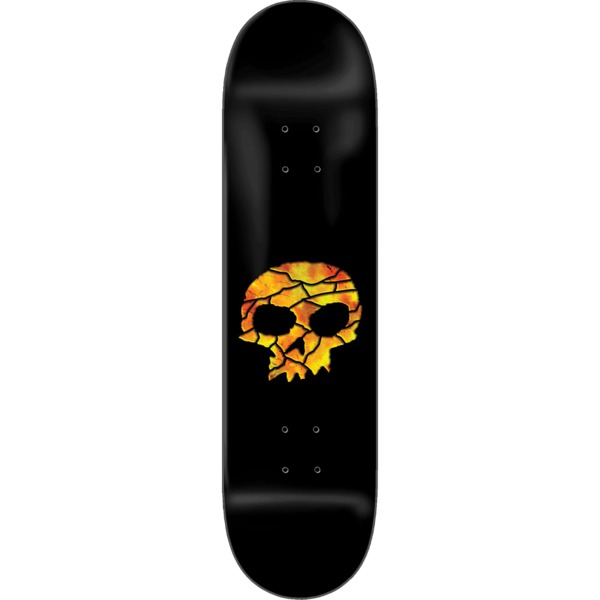 Zero Skateboards Stained Glass Skull Black / Yellow Skateboard Deck - 8.25" x 31.9"