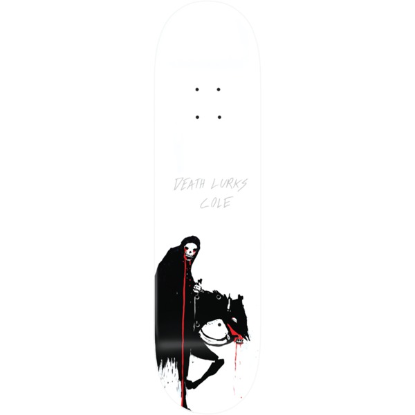 Death skateboards Skull Skateboard Deck 8.25" Black White with grip 