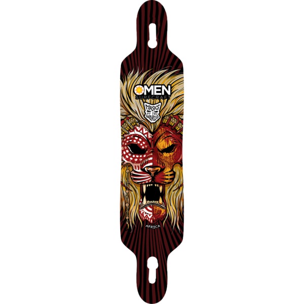 Omen Boards Africa Mask Drop Through Longboard Skateboard Deck - 9.12" x 41.5"
