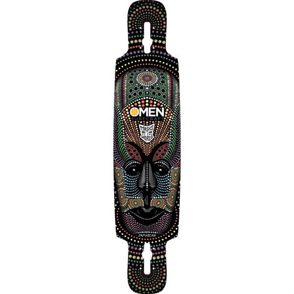 Omen Boards Jamaica Mask Drop Through Longboard Skateboard Deck - 9.5" x 41.5"