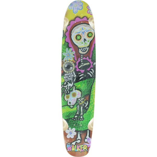 Bruce Walker Skateboards Muerto Mural Dog Longboard Skateboard Deck - 8.75" x 41.75"