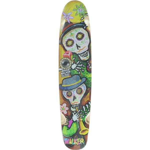 Bruce Walker Skateboards Muerto Mural Trumpet Longboard Skateboard Deck - 8.75" x 41.75"