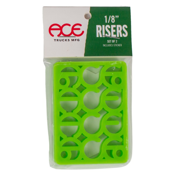 Ace Trucks MFG. Shims Green Skateboard Hard Risers - 1/8"