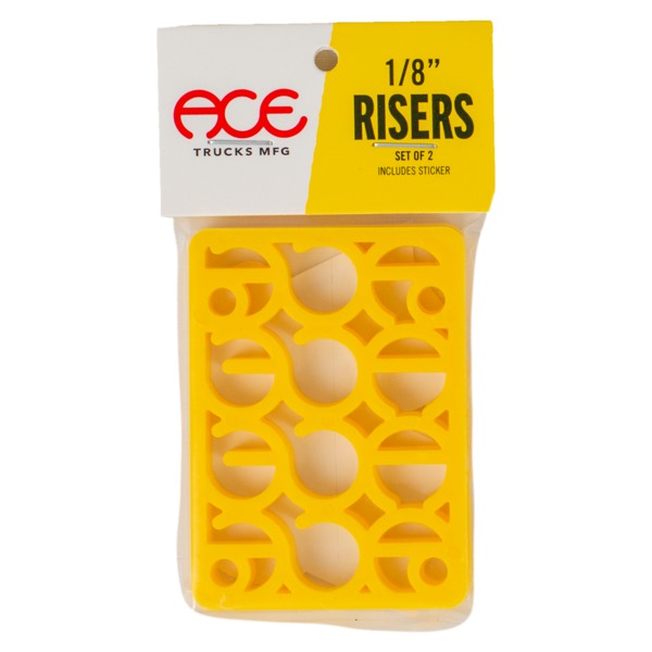 Ace Trucks MFG. Shims Yellow Skateboard Hard Risers - 1/8"