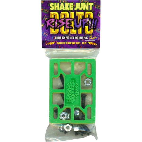 Shake Junt Beagle Rise Up Yellow / Green Hard Riser Pads and Bolts Combo Set