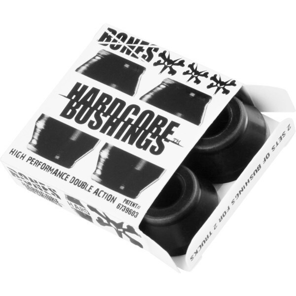 Bones Wheels Hardcore 96A Black Skateboard Bushings - 2 Pair with Washers - Hard