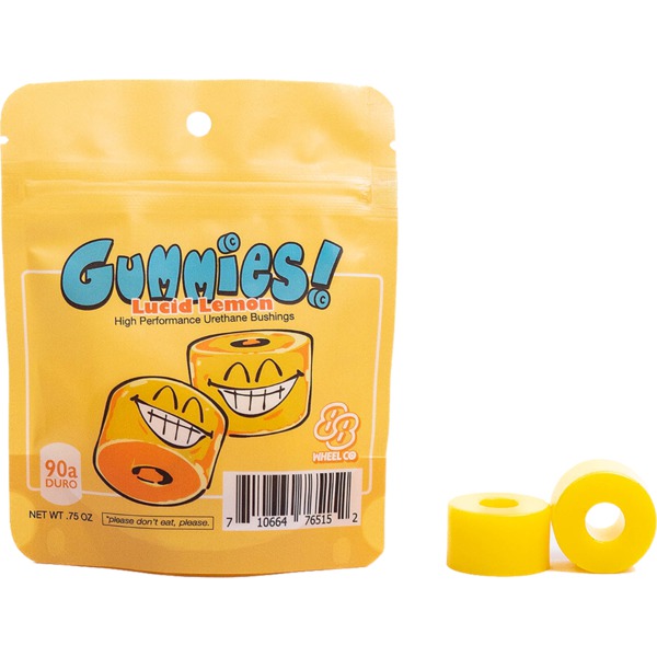 88 Wheel Co Gummies Double Barrel Lucid Lemon Skateboard Bushings 2 Pieces - 90a